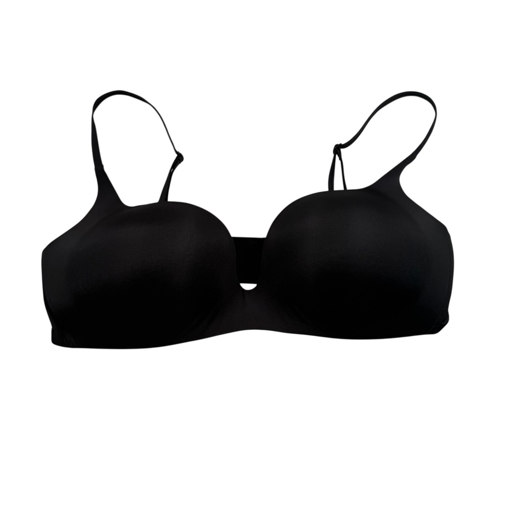 SKIMS Plunge‎ Bra Women 44DD Onyx Black Seamless Molded Cup BA-PLG-3214